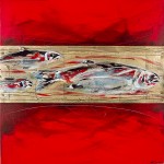 Fish Ladder painting 32 x 32